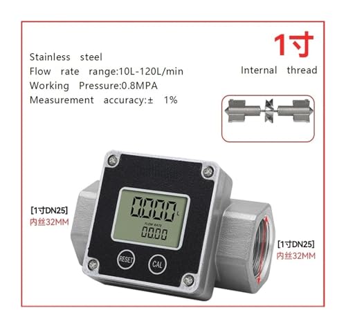 Medidor de flujo digital de acero inoxidable de 1" para controlar el consumo total 3