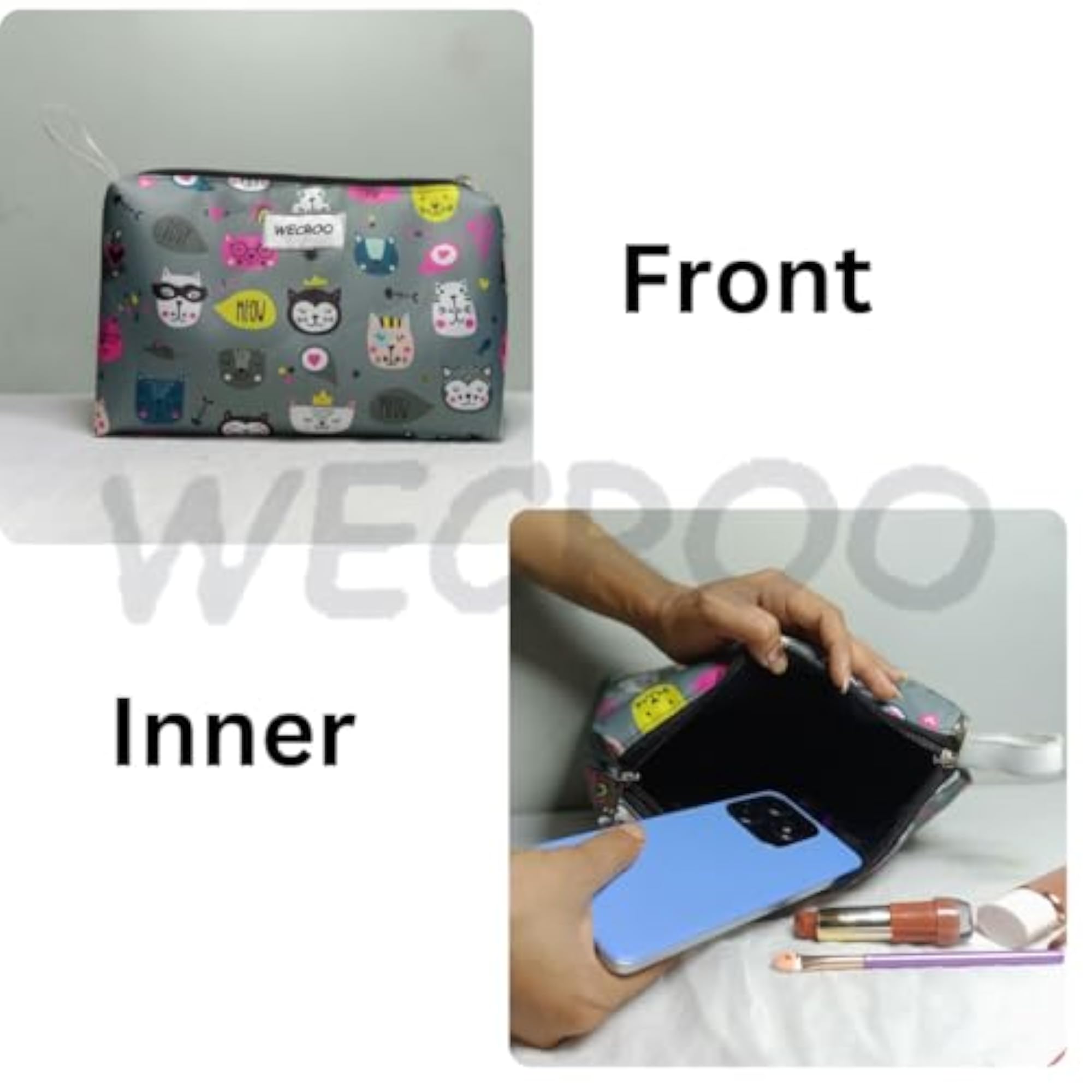 Printed Backpack with Matching Small Pouch, Set of 2