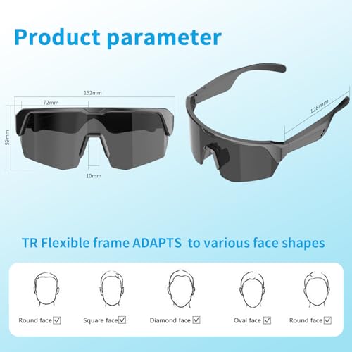 Image of Cycling Smart Glasses with Open-Ear Bluetooth Audio Sunglasses | Polarized UV Protection Sunglasses, HD Open-Ear Speakers, Built-In Mic, Voice Assistant for Cycling, Running and Outdoor
