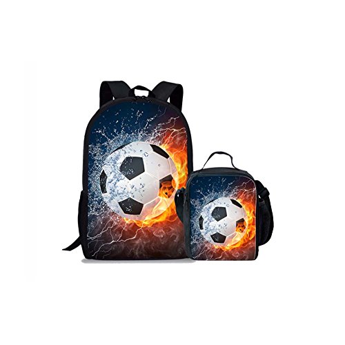 Preisvergleich Produktbild Advocator Soccer Ball Printing School Rucksäcke mit Lunch Bag Box
