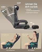 SONGMICS Gaming-Stuhl, Bürostuhl, mit Fußstütze, Tragkraft 150 kg – Ansicht 7