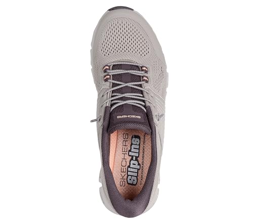 Skechers Femme Glide-Step Stargaze Slip-In ENTRAINEUSE, Dark Taupe Mesh, 36 EU