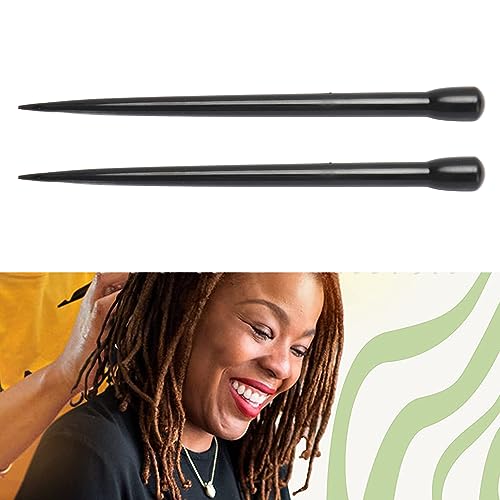 Gancho de crochê Dreadlock, 2 peças de palitos de cabelo, agulhas de crochê Dreadlock multiuso, ferr