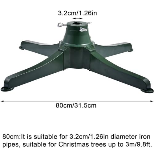 Base giratoria de 360° para soporte de árbol de Navidad para árboles artificiales de 3 metros (9,8 pies), soporte de ABS resistente, diseño estable y antideslizante para decoración navideña de inter