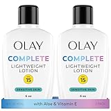 Face Moisturizer by Olay Complete Lotion All Day Moisturizer with SPF 15 for Sensitive Skin, 6.0 fl oz (Pack of 2)