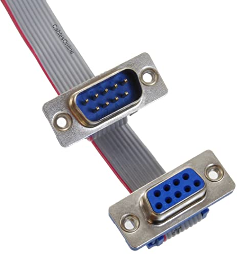 Cablesonline, 24-Inches Db9 Male To Db9 Female 9-Conductor 28Awg Straight-Through Serial Rs232 Flat Ribbon Extension Cable, S-3F02 #TOP2