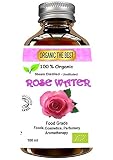 Organic Rose Water Facial Toner, Food - Vegan Certified, Cruelty-Free, Organic, Hand Made, Plastic Free & Responsibly Sourced Skin Toner - Finest, Triple Purified Bulgarian Rosewater