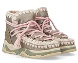 Mou, Trainer 02 SCOUBIDOO Lace, Zapatos Altos Botas Moda Fashion, Stone Metallic, 38 EU