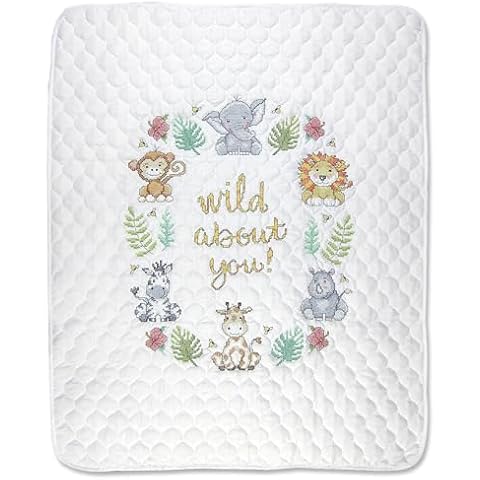 Design Works Crafts In The Jungle Cross Stitch Baby Quilt Kit Cover