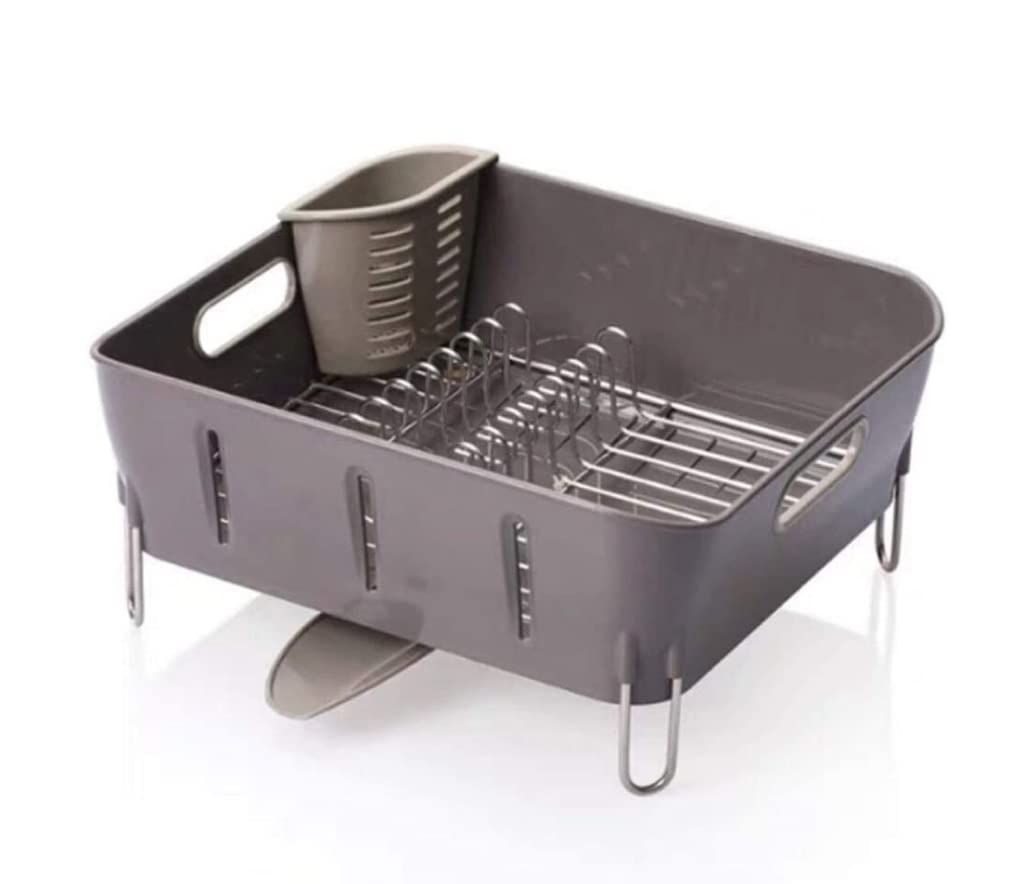 Azhkjkzh A Zhkjkzh Dish Rack Dish Drainer Plastic Rack Drying With Spout Drain Board Design, Utensil Holder For Kitchen Sink For Small Kitchen