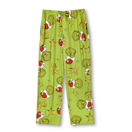 Mens The Grinch Christmas Classic Logo Cartoon Faces Lounge Pants - Multi-Color - Medium