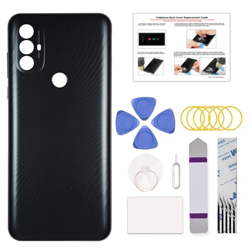 Compatible with Moto G Power 2022 Back Cover Replacement, Back Housing Door with Pre-Cut Tape for G Power 2022 XT2165, with Toolkit & Instruction, Black