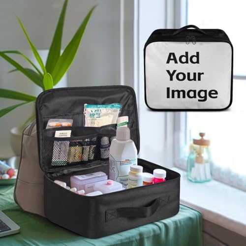 Image of Gomyblomy Custom First Aid Bag Empty Medicine Bag Storage Pouch for Medical Supplies Large Capacity Emergency Trauma Kit for Home Travel Car Sport Personalized First Aid Kit