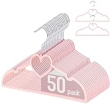 GOSCHE Kids Velvet Hangers (12.8 Inch - 50 Pack), Non-Slip Baby Clothes Hangers for Closet, Ultra Sl