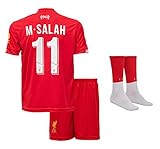  Liverpool M.Salah 2019/20 Heim Trikot und Shorts Kinder und Jugend Größe (140-7-8 Jahre, Heim)