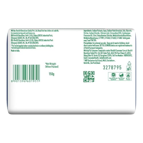 Image of Dettol Cologne Fresh Bathing Soap Bar with 12hr Freshness 150g Pack of 8, (1200gm)