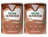 THE VEGAN COW - Vegan 4K Protein - Schoko | Bio-Proteinpulver | 21g Protein pro Portion | 600g | ohne Süßungsmittel | 100% natürliche Zutaten | ohne Allergene