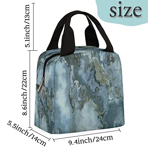 Abstract Marbled Insulated Lunch Bag Women Reusable Lunch Tote Bag For Men Adult Leakproof Cooler Lunch Box For Work Office Picnic Travel #TOP6