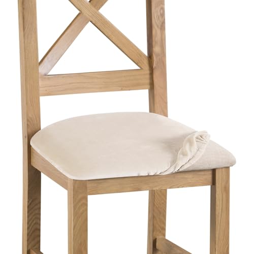 Gute Velvet Seat Covers for Dining Room Chair Set of 4, Stretch Fit Removable Washable Chair Seat Cushion Protector Slipcovers with Ties(Beige) - Cosy Home Interiors Gute Velvet Seat Covers for Dining Room Chair Set of 4, Stretch Fit Removable Washable Chair Seat Cushion Protector Slipcovers with Ties(Beige)