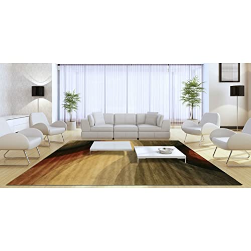 Eorc T57Mu4X4R Hand-Tufted Wool Desertland Rug, 4' Round, Multicolored #TOP3