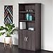 Bush Business Furniture Studio C 5 Shelf Bookcase with Doors in Storm Gray