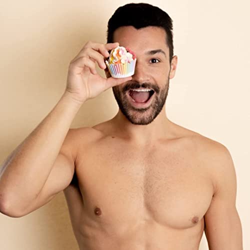 Cupcake Body Soap, Soap For Kids, Fun Bath Soap, Handmade Soap With Coconut Oil & Palm Oil, Moisturizes Dry Sensitive Skin, Gift For Her, Birthday Gift, Christmas Gift (Rainbow Twist) #TOP4