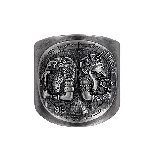 Bague ajustable en argent S925 style punk nordique et gothique