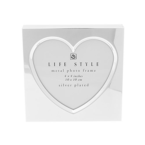 Brillibrum Design Bilderrahmen Herz Fotorahmen versilbert Herzform Fotoformat 10x10 Liebesgeschenk Hochzeits Bild Herz… – Bild 3