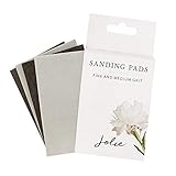Jolie Sanding Pads - 4 Sponges per Pack - Fine and Medium Grit Assortment - Washable and Reusable - 4 Pieces