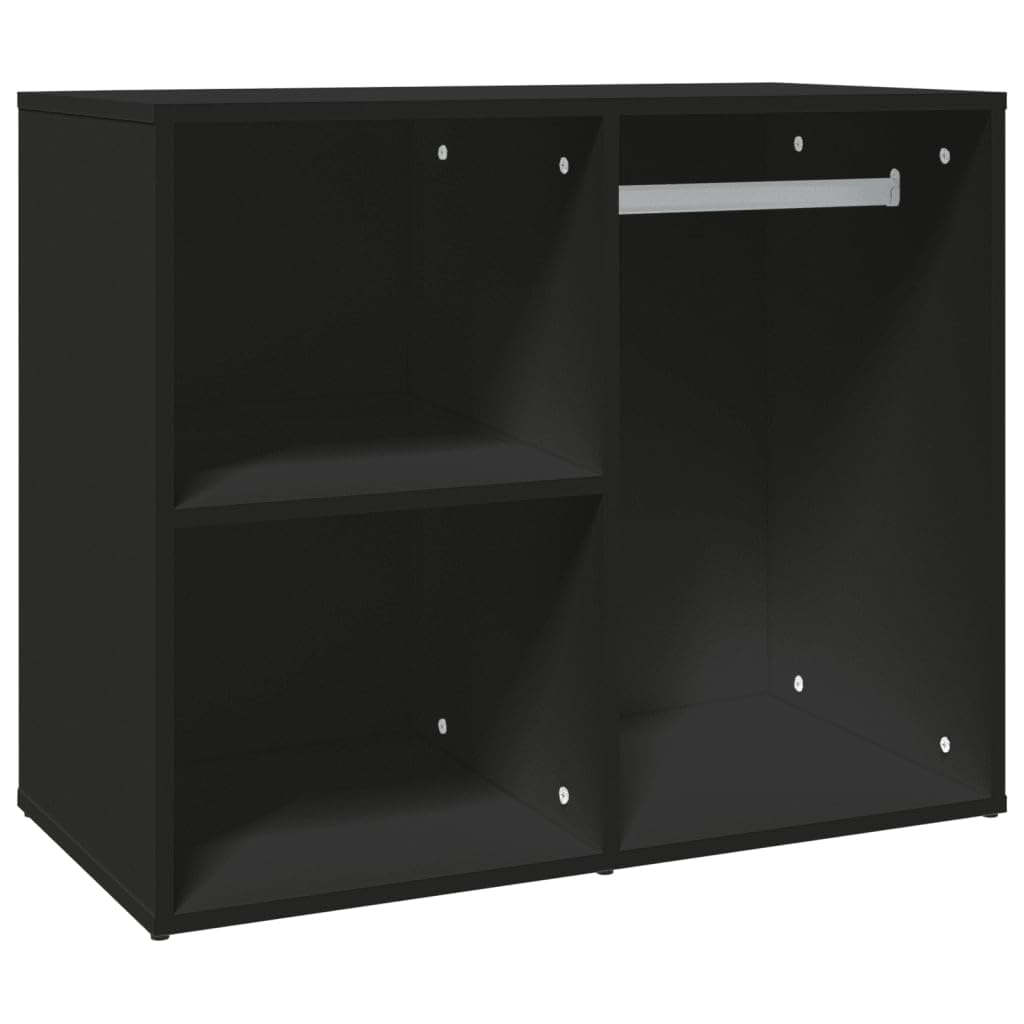 Vidaxl Black Dressing Cabinet, Storage Cabinet For Bedroom Cloakroom, Side Cabinet With Shelves, Cupboard, Modern Style, Engineered Wood