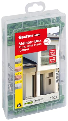 fischer Meister-Box Greenline Expansion Wall Plugs SX + A2 Screws - 531227