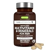 Igennus Methylated Men's Multivitamin, 21 Actives, Clean Label, All Day Nutrient Delivery, Expertly Formulated For Male Wellness, Energy & Heart Health, 180 Easy-to-Swallow Vegan Tablets,Non-GMO,Halal