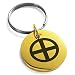 Tioneer Gold Plated Stainless Steel Shimazu Samurai Crest Symbol Small Medallion Circle Charm Keychain Keyring