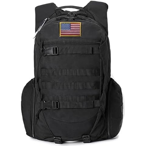 R.SASR 35L Tactical Backpack for Men, Military Backpack for Hiking, Motorcycle Backpack (black) Cover