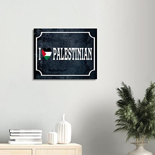 Impression sur toile I Love Palestinian encadrée - 3