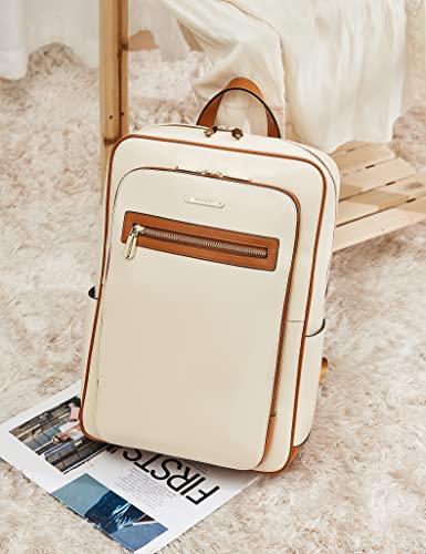 Bostanten Leather Laptop Backpack, 15.6 Inch Computer Bakpack Large Capacity Business Work Travel Bag For Women＆Men #TOP6