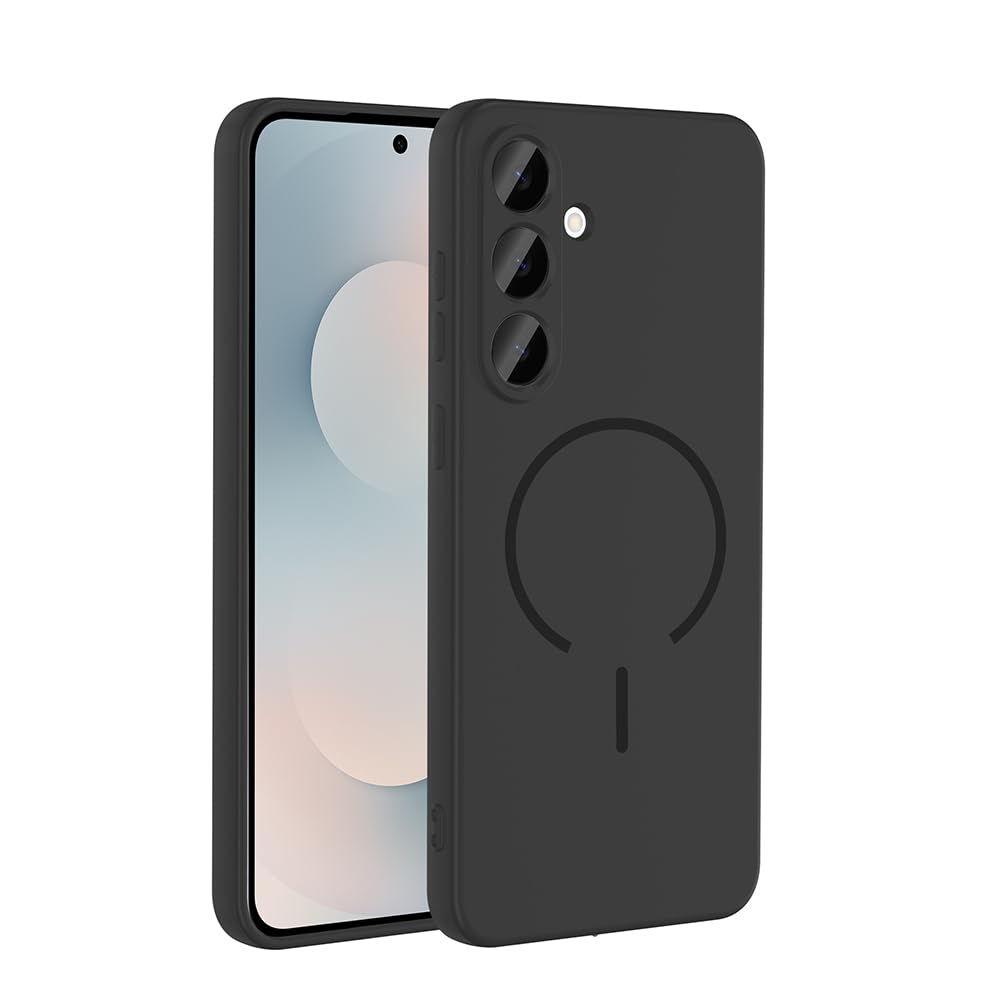 Zore Galaxy ile uyumlu S25 FE Kılıf M-safe Şarj Özellikli Zore Meta Kapak Siyah