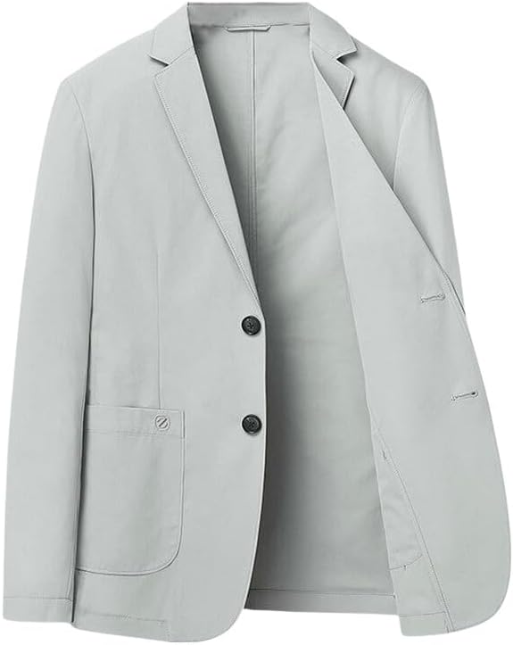Men's Spring Autumn Trendy Business Single Young Solid Color Single Layer Lightweight Blazer Jacket Outerwear