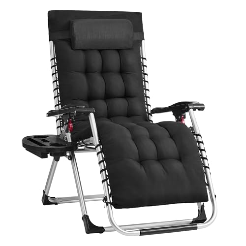 SONGMICS Chaise Longue Pliante, Chaise de Gravité Zéro avec Coussin Amovible, Structure...