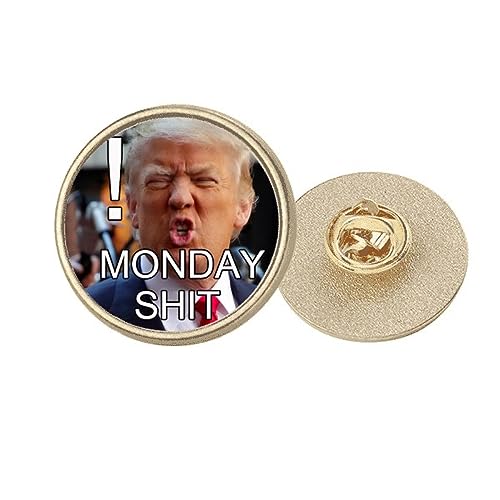 Broche président américain en métal doré pour cadeau d'anniversaire humour