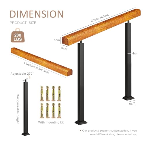 Rambarde d'escalier extérieure pour marches glissantes en béton - Hauteur 95 cm