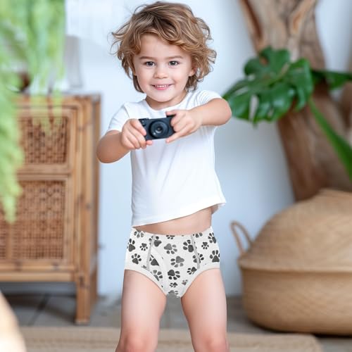 visesunny Boys Potty Training Underwear Grey Dog Footprint Breathe Cotton Briefs Size 2T-8Y for Toddler3