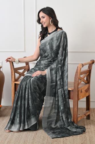 Image of MIRCHI FASHION Women Saree | Chiffon Batik Printed Breathable Regular Use Sari with Blouse