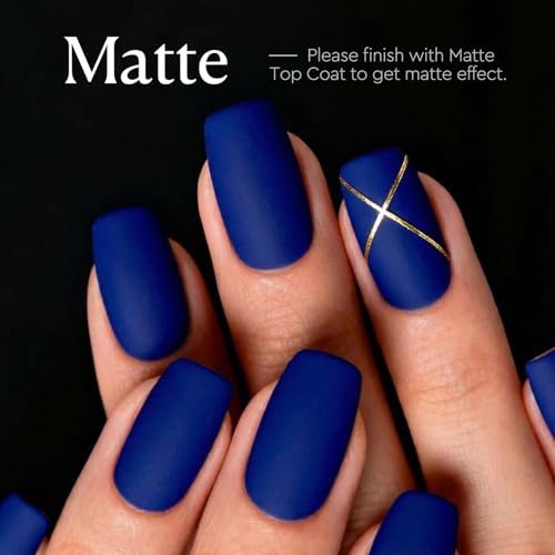 Image of AZUREBEAUTY18ML Royal Navy Blue Gel Nail Polish | Royal Navy Dark Blue High Gloss Opaque Soak Off UV /LED Gel Polish for Nail Art, DIY Manicure & Salon Use