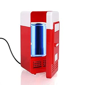 Discoball Mini Fridge Portable Small USB Cooler Lightweight Fridge LED Light
