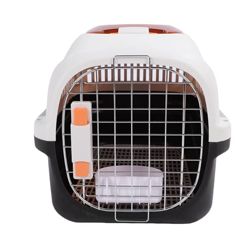 Hamwesh Caseta para Perros de Plástico, Transportador para Perros Aprobado por Aerolíneas con Ventilación de Tragaluz, Diseño Desmontable para Fácil Limpieza, Asa para Portabilidad, Adecuado para