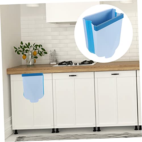 Basurero plegable rectangular azul para pared miniatura 3