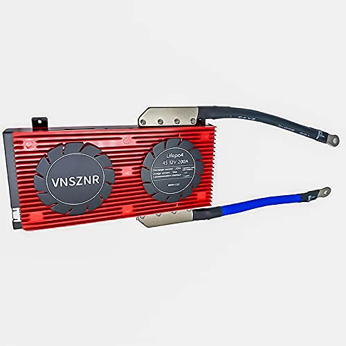 VNSZNR BMS 4S 200A 12V LiFePO4 Lithium Battery PCB Protection Board with Balance Leads Wires for 18650 LiFePO4 3.2V Cells Battery Pack