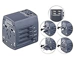 Geeignet für Stecker-Typen C (Europa), A (Nordamerika / Japan), G (UK) und I (Australien / Neuseeland) • Smart-Power-Technologie für optimale Ladestrom-Anpassung • Praktischer Schiebemechanismus und integrierter Berührungsschutz • Reisestecker inklusive deutscher Anleitung