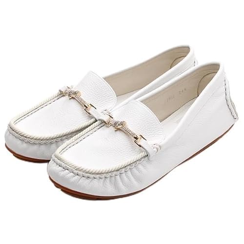 【美品】✨ランバンオンブルー リボンモカシン ドライビングシューズ 白 レザー Amazon | [ランバンオンブルー] ドライビングシューズ リボン
